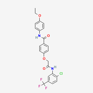 molecular formula C24H20ClF3N2O4 B4714988 4-(2-{[2-chloro-5-(trifluoromethyl)phenyl]amino}-2-oxoethoxy)-N-(4-ethoxyphenyl)benzamide 