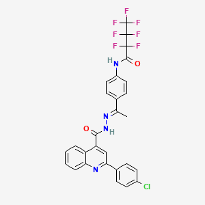 N-[4-(N-{[2-(4-chlorophenyl)-4-quinolinyl]carbonyl}ethanehydrazonoyl)phenyl]-2,2,3,3,4,4,4-heptafluorobutanamide