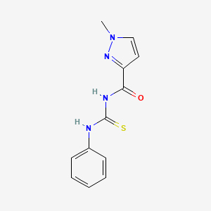 molecular formula C12H12N4OS B4715047 N-(anilinocarbonothioyl)-1-methyl-1H-pyrazole-3-carboxamide 