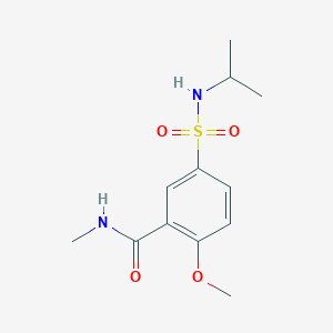 molecular formula C12H18N2O4S B4715060 5-[(isopropylamino)sulfonyl]-2-methoxy-N-methylbenzamide 