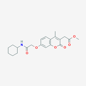 molecular formula C21H25NO6 B4715089 methyl {7-[2-(cyclohexylamino)-2-oxoethoxy]-4-methyl-2-oxo-2H-chromen-3-yl}acetate 