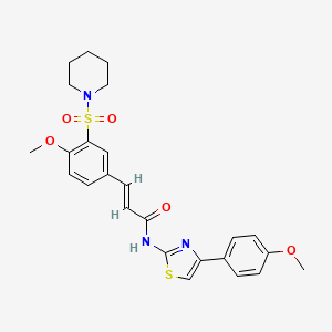 N-[4-(4-methoxyphenyl)-1,3-thiazol-2-yl]-3-[4-methoxy-3-(1-piperidinylsulfonyl)phenyl]acrylamide