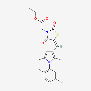 ethyl (5-{[1-(5-chloro-2-methylphenyl)-2,5-dimethyl-1H-pyrrol-3-yl]methylene}-2,4-dioxo-1,3-thiazolidin-3-yl)acetate