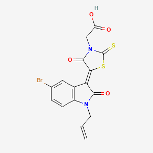 [5-(1-allyl-5-bromo-2-oxo-1,2-dihydro-3H-indol-3-ylidene)-4-oxo-2-thioxo-1,3-thiazolidin-3-yl]acetic acid