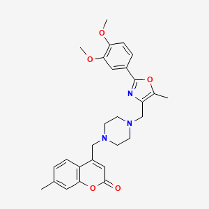 molecular formula C28H31N3O5 B4715159 4-[(4-{[2-(3,4-dimethoxyphenyl)-5-methyl-1,3-oxazol-4-yl]methyl}-1-piperazinyl)methyl]-7-methyl-2H-chromen-2-one 