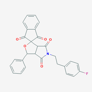 molecular formula C28H20FNO5 B471517 5-[2-(4-fluorophenyl)ethyl]-1-phenylspiro[3a,6a-dihydro-1H-furo[3,4-c]pyrrole-3,2'-indene]-1',3',4,6-tetrone CAS No. 312713-28-3