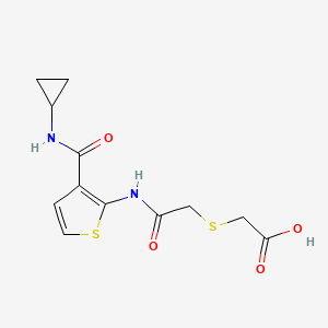 molecular formula C12H14N2O4S2 B4715171 {[2-({3-[(cyclopropylamino)carbonyl]-2-thienyl}amino)-2-oxoethyl]thio}acetic acid CAS No. 883544-71-6