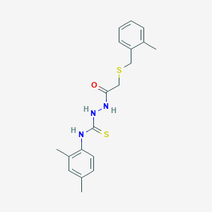 N-(2,4-dimethylphenyl)-2-{[(2-methylbenzyl)thio]acetyl}hydrazinecarbothioamide