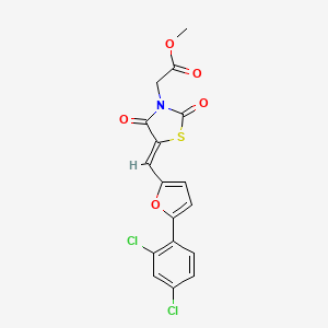 molecular formula C17H11Cl2NO5S B4715212 methyl (5-{[5-(2,4-dichlorophenyl)-2-furyl]methylene}-2,4-dioxo-1,3-thiazolidin-3-yl)acetate 