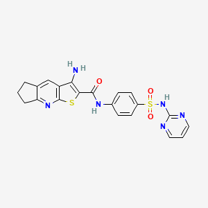 3-amino-N-{4-[(2-pyrimidinylamino)sulfonyl]phenyl}-6,7-dihydro-5H-cyclopenta[b]thieno[3,2-e]pyridine-2-carboxamide