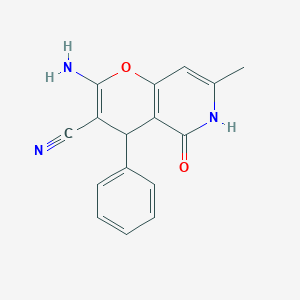 molecular formula C16H13N3O2 B471527 2-氨基-7-甲基-5-氧代-4-苯基-5,6-二氢-4H-吡喃并[3,2-c]吡啶-3-腈 CAS No. 193887-94-4