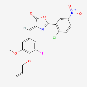 molecular formula C20H14ClIN2O6 B4715334 4-[4-(allyloxy)-3-iodo-5-methoxybenzylidene]-2-(2-chloro-5-nitrophenyl)-1,3-oxazol-5(4H)-one 