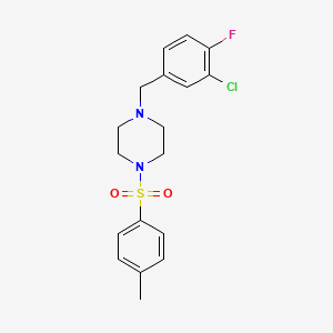 molecular formula C18H20ClFN2O2S B4715340 1-(3-chloro-4-fluorobenzyl)-4-[(4-methylphenyl)sulfonyl]piperazine 