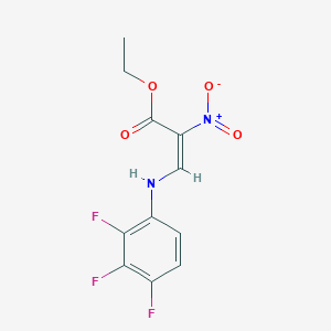 molecular formula C11H9F3N2O4 B4715354 ethyl 2-nitro-3-[(2,3,4-trifluorophenyl)amino]acrylate 