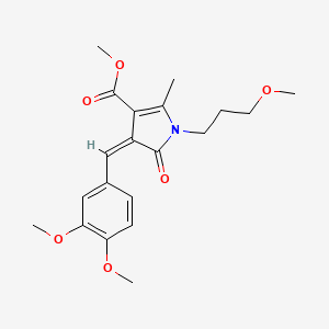 molecular formula C20H25NO6 B4715360 methyl 4-(3,4-dimethoxybenzylidene)-1-(3-methoxypropyl)-2-methyl-5-oxo-4,5-dihydro-1H-pyrrole-3-carboxylate 