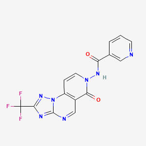 molecular formula C15H8F3N7O2 B4715367 N-[6-oxo-2-(trifluoromethyl)pyrido[3,4-e][1,2,4]triazolo[1,5-a]pyrimidin-7(6H)-yl]nicotinamide 