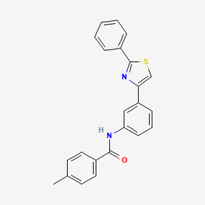 molecular formula C23H18N2OS B4715384 4-methyl-N-[3-(2-phenyl-1,3-thiazol-4-yl)phenyl]benzamide 