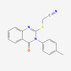 molecular formula C17H13N3OS B4715386 {[3-(4-methylphenyl)-4-oxo-3,4-dihydro-2-quinazolinyl]thio}acetonitrile 