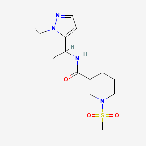 molecular formula C14H24N4O3S B4715395 N-[1-(1-ethyl-1H-pyrazol-5-yl)ethyl]-1-(methylsulfonyl)-3-piperidinecarboxamide 