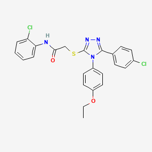 molecular formula C24H20Cl2N4O2S B4715451 N-(2-chlorophenyl)-2-{[5-(4-chlorophenyl)-4-(4-ethoxyphenyl)-4H-1,2,4-triazol-3-yl]thio}acetamide 