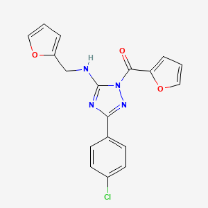 molecular formula C18H13ClN4O3 B4715479 3-(4-chlorophenyl)-1-(2-furoyl)-N-(2-furylmethyl)-1H-1,2,4-triazol-5-amine 