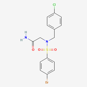 molecular formula C15H14BrClN2O3S B4715499 N~2~-[(4-bromophenyl)sulfonyl]-N~2~-(4-chlorobenzyl)glycinamide 