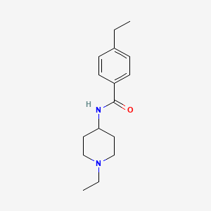 molecular formula C16H24N2O B4715517 4-ethyl-N-(1-ethyl-4-piperidinyl)benzamide 