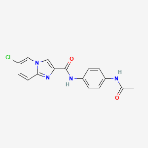 molecular formula C16H13ClN4O2 B4715525 N-[4-(acetylamino)phenyl]-6-chloroimidazo[1,2-a]pyridine-2-carboxamide 