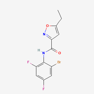 molecular formula C12H9BrF2N2O2 B4715541 N-(2-bromo-4,6-difluorophenyl)-5-ethyl-3-isoxazolecarboxamide 