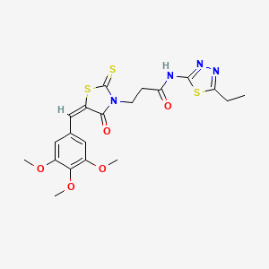 molecular formula C20H22N4O5S3 B4715551 N-(5-ethyl-1,3,4-thiadiazol-2-yl)-3-[4-oxo-2-thioxo-5-(3,4,5-trimethoxybenzylidene)-1,3-thiazolidin-3-yl]propanamide 