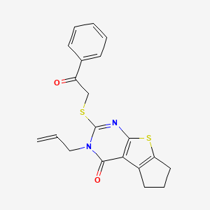 3-allyl-2-[(2-oxo-2-phenylethyl)thio]-3,5,6,7-tetrahydro-4H-cyclopenta[4,5]thieno[2,3-d]pyrimidin-4-one