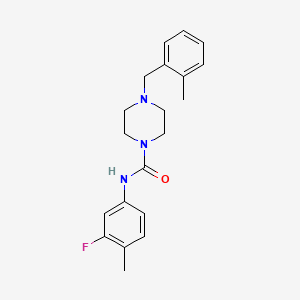 molecular formula C20H24FN3O B4715581 N-(3-fluoro-4-methylphenyl)-4-(2-methylbenzyl)-1-piperazinecarboxamide 