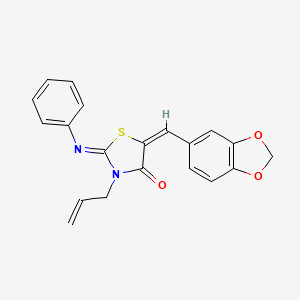 molecular formula C20H16N2O3S B4715586 3-allyl-5-(1,3-benzodioxol-5-ylmethylene)-2-(phenylimino)-1,3-thiazolidin-4-one 