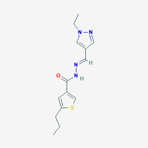 molecular formula C14H18N4OS B4715593 N'-[(1-ethyl-1H-pyrazol-4-yl)methylene]-5-propyl-3-thiophenecarbohydrazide 