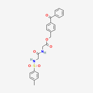 molecular formula C25H24N2O6S B4715619 4-benzoylbenzyl N-[(4-methylphenyl)sulfonyl]glycylglycinate 