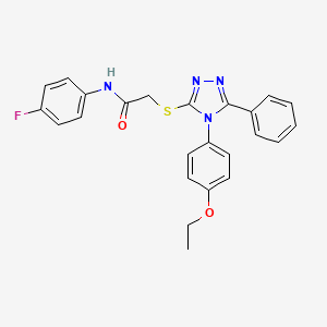 2-{[4-(4-ethoxyphenyl)-5-phenyl-4H-1,2,4-triazol-3-yl]thio}-N-(4-fluorophenyl)acetamide