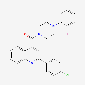 molecular formula C27H23ClFN3O B4715671 2-(4-chlorophenyl)-4-{[4-(2-fluorophenyl)-1-piperazinyl]carbonyl}-8-methylquinoline 