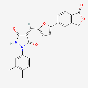 molecular formula C24H18N2O5 B4715677 1-(3,4-dimethylphenyl)-4-{[5-(1-oxo-1,3-dihydro-2-benzofuran-5-yl)-2-furyl]methylene}-3,5-pyrazolidinedione 