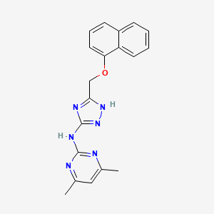 4,6-dimethyl-N-{5-[(1-naphthyloxy)methyl]-1H-1,2,4-triazol-3-yl}-2-pyrimidinamine