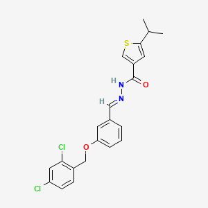 molecular formula C22H20Cl2N2O2S B4715748 N'-{3-[(2,4-dichlorobenzyl)oxy]benzylidene}-5-isopropyl-3-thiophenecarbohydrazide 