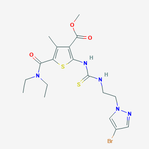 molecular formula C18H24BrN5O3S2 B4715780 methyl 2-[({[2-(4-bromo-1H-pyrazol-1-yl)ethyl]amino}carbonothioyl)amino]-5-[(diethylamino)carbonyl]-4-methyl-3-thiophenecarboxylate 