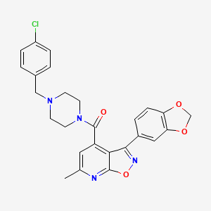 3-(1,3-benzodioxol-5-yl)-4-{[4-(4-chlorobenzyl)-1-piperazinyl]carbonyl}-6-methylisoxazolo[5,4-b]pyridine