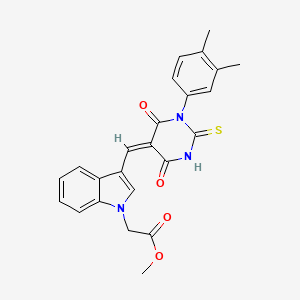 methyl (3-{[1-(3,4-dimethylphenyl)-4,6-dioxo-2-thioxotetrahydro-5(2H)-pyrimidinylidene]methyl}-1H-indol-1-yl)acetate