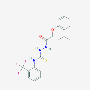 molecular formula C20H22F3N3O2S B4715806 2-[(2-isopropyl-5-methylphenoxy)acetyl]-N-[2-(trifluoromethyl)phenyl]hydrazinecarbothioamide 