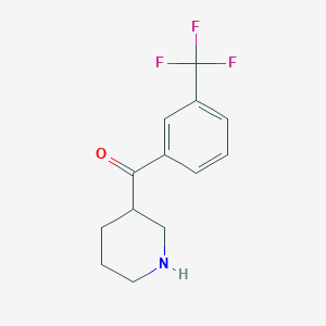 molecular formula C13H14F3NO B4715856 3-piperidinyl[3-(trifluoromethyl)phenyl]methanone hydrochloride 