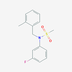 molecular formula C15H16FNO2S B4715860 N-(3-fluorophenyl)-N-(2-methylbenzyl)methanesulfonamide 