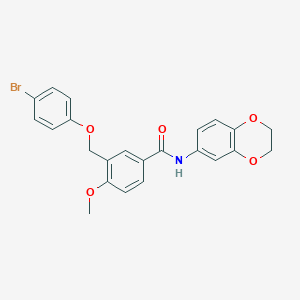 3-[(4-bromophenoxy)methyl]-N-(2,3-dihydro-1,4-benzodioxin-6-yl)-4-methoxybenzamide