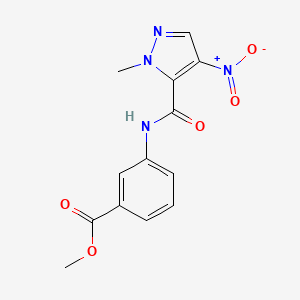 molecular formula C13H12N4O5 B4715909 methyl 3-{[(1-methyl-4-nitro-1H-pyrazol-5-yl)carbonyl]amino}benzoate 