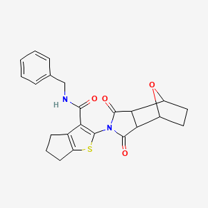 N-benzyl-2-(3,5-dioxo-10-oxa-4-azatricyclo[5.2.1.0~2,6~]dec-4-yl)-5,6-dihydro-4H-cyclopenta[b]thiophene-3-carboxamide