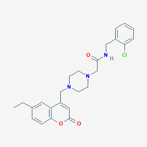 N-(2-chlorobenzyl)-2-{4-[(6-ethyl-2-oxo-2H-chromen-4-yl)methyl]-1-piperazinyl}acetamide